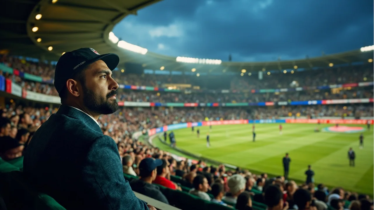 Wide editorial view of the Belfast venue under floodlights on the evening India were swept 2-0 by Ireland in the T20I series